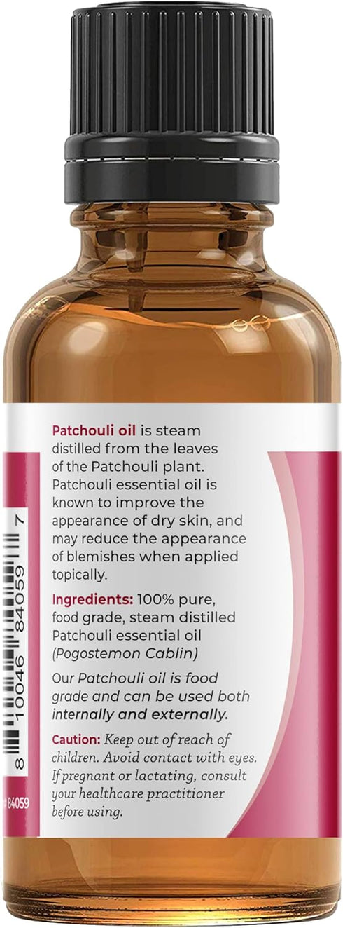 Viva Doria 100% Pure Patchouli Essential Oil, Undiluted, Food Grade, 30 mL (1 Fluid Ounce)