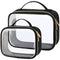 PACKISM Clear Makeup Bags - TSA Approved Large Opening Toiletry Bag, Black Travel Essentials