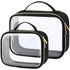 PACKISM Clear Makeup Bags - TSA Approved Large Opening Toiletry Bag, Black Travel Essentials