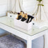Makeup Brush Holder Organizer - 3 Slots Cosmetic Brushes Storage Container for Vanity (White)