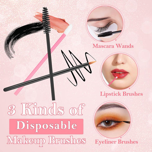 Disposable Makeup Applicators Kit, Triangle Puff Mixing Palette, Artist Supplies with Storage Box
