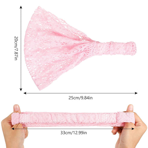 WILLBOND 10 Pieces Lace Elastic Headwrap - Boho Bandana Hair Accessories for Women in 10 Colors