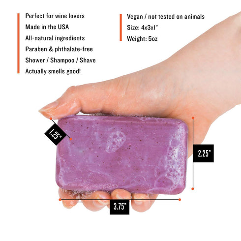 Vintage Merlot WINE SOAP | Great Gift for Women, Birthdays, and All Wine Lovers | All Natural + Made in USA