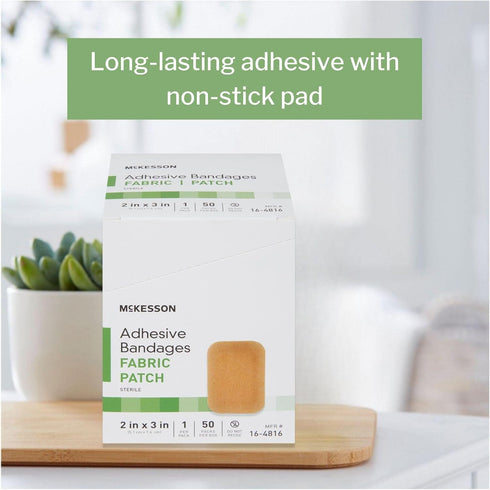 McKesson Adhesive Bandages - Sterile Fabric Patch, 2 in x 3 in, 50 Count