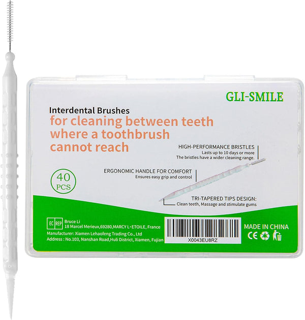 Toothpicks Interdental Brushes Picks, Double-Ended Soft Bristle Dental Floss Picks, 40PCS Portable Oral Care Tool
