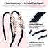 Lawie 8 Pack Rhinestone Flower Butterfly Bowknot Headbands, Sparkly Black Metal Hair Accessories for Women Girls