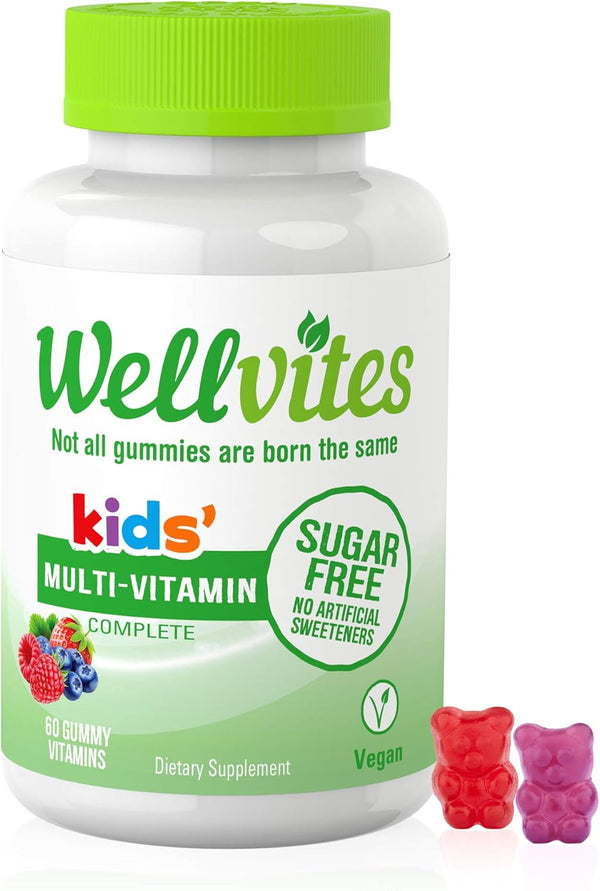 Kids Multivitamin Gummies - Sugar Free, Vegan, 60 Count, Vitamins A, D, B6, B12, and C