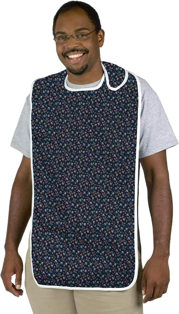 Duro-Med Mealtime Protector, Fancy Print, Navy