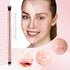 24 Pcs 2 in 1 Eyeshadow Smudge Brush, Double Ended Concealer Brush for Blending Eye Shadow and Liner (Rose Gold)