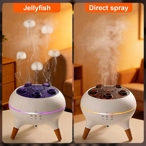 Pmxoaink 260ml 7 Jellyfish Essential Oil Diffuser & Humidifier - Ultrasonic with Colour Lights, Remote, Timer for Home
