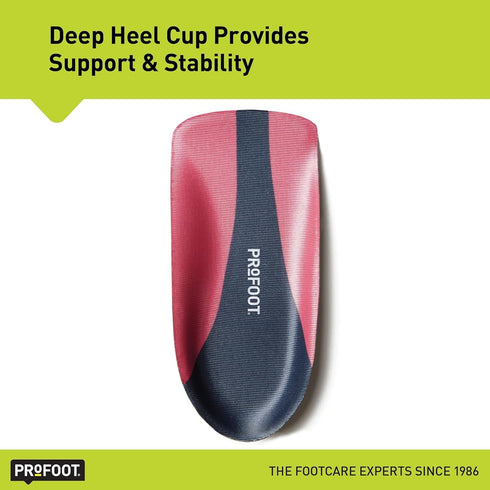 PROFOOT Orthotic Insoles for Plantar Fasciitis & Heel Pain, Women's 6-10, 2 Pair Gel Heel Shock Absorbing