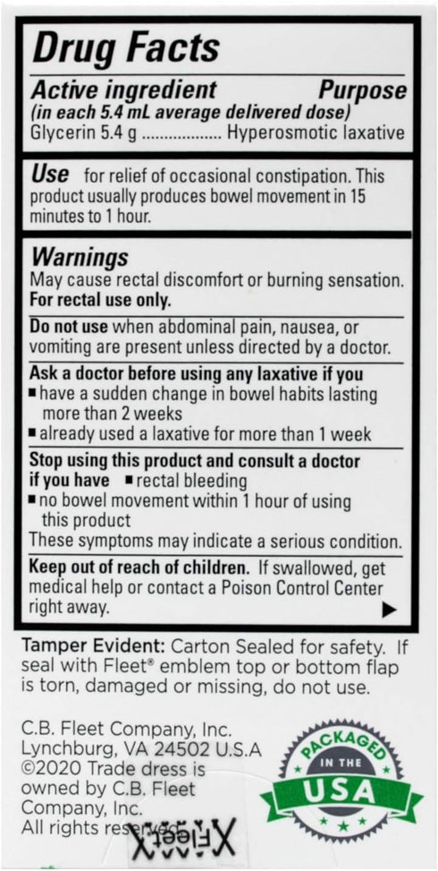 Marble Medical Fleet Liquid Glycerin Suppositories, 4 Each (Pack of 3)