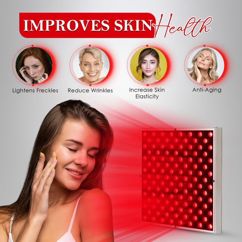 LED Red Light Therapy for Face and Body - 45W LED Panel for Skin Care, Hair Growth, Pain Relief of Muscles