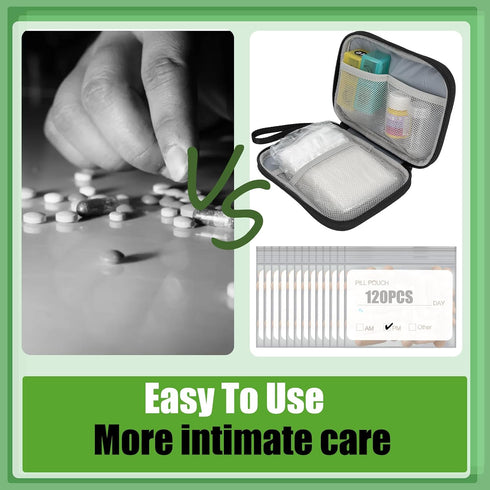 Pack 120 3 2.75 inch Pill Pouch Bags for Travel with Medicine Bag, of BPA Free x Reusable Pill Bag for Medicine