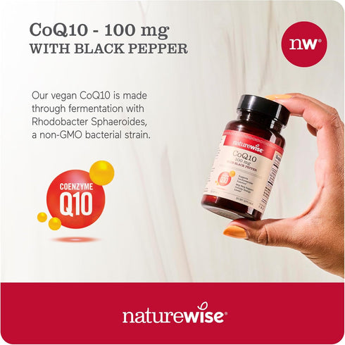 NatureWise CoQ10 100mg Softgels - High Absorption Coenzyme Q10 with BioPerine for Heart Health, 200 Softgels (200-Day