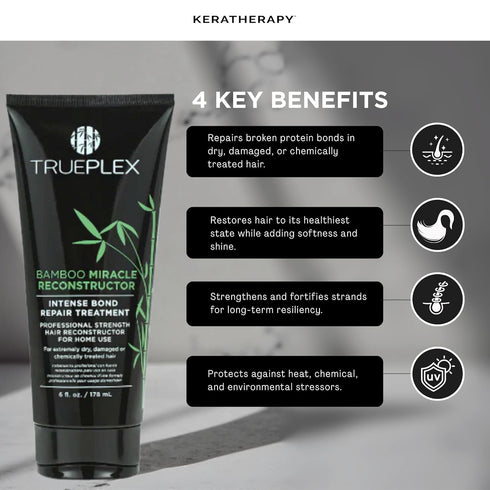 KERATHERAPY Bamboo Miracle Reconstructor Bond Repair Treatment, 6 oz., 178 ml - Vegan Thermal Protection & Hair