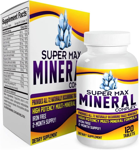 2-Month Multimineral Supplement, Iron Free, 72 Trace Minerals, High Potency Multi Mineral, 120 Tablets