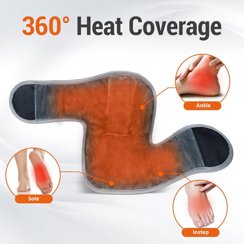 Comfytemp Foot Heating Pad for Plantar Fasciitis, Heated Ankle Wrap Foot Warmer with 3 Heat and Time Sets, FSA HSA