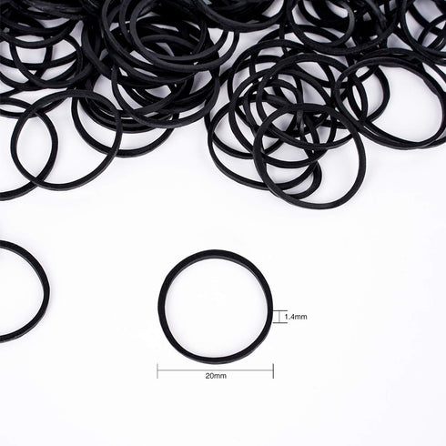 HOYOLS 600pcs Black Hair Rubber Bands, 3/4” Mini Elastics for Baby Toddler Girls, No Damage Hair Ties