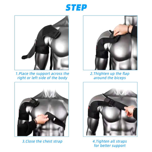Injury Recovery Compression Support Sleeve, Shoulder Brace for Torn Rotator Cuff, Pain Relief, Fits Left and Right Arm