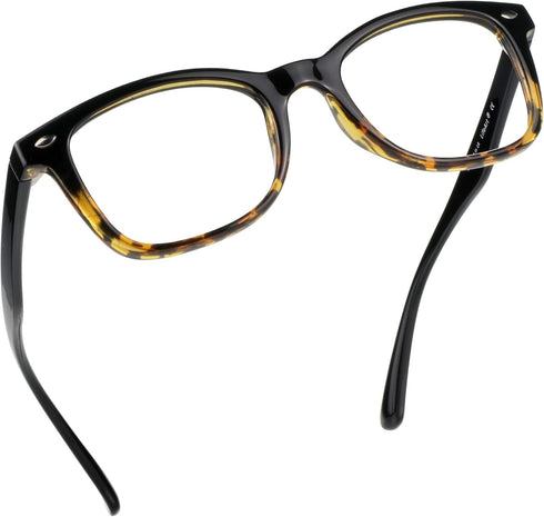 LifeArt Blue Light Blocking Glasses - Anti Eyestrain, Computer Reading Glasses for Women Men (Tortoise, No