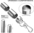 Small Pill Case with 2 Compartments, Portable Metal Keychain Pill Holder, Waterproof Mini Stainless Steel Organizer for