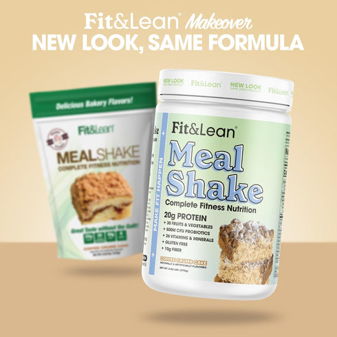Fit & Lean Meal Shake, Fat Burning Meal Replacement, Protein, Fiber, Probiotics, Coffee Crumb Cake, 1lb