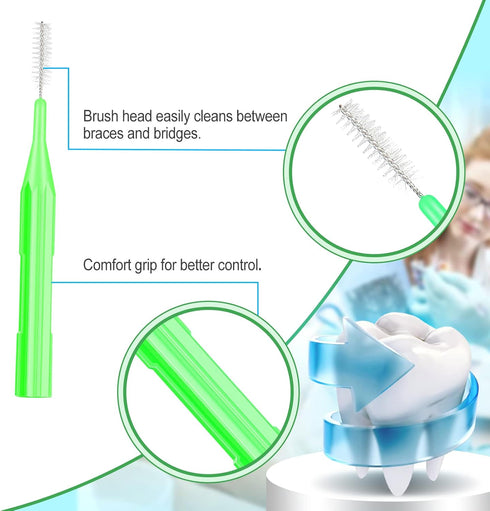 Zopeal 250 Pieces Braces Flossers, Interdental Brush for Cleaner Teeth, Soft Dental Picks