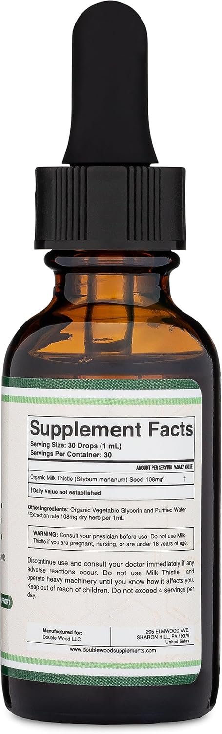 Milk Thistle Supplement - Organic Liver Detox Drops 1 FL OZ - 30 Servings (Vegan Safe, Non-GMO, Gluten Free)
