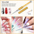 Saviland 6pcs Nail Art Liner Brushes Set - Nail Gel Polish Painting Brush Pen Set with Crushed Diamond Handles
