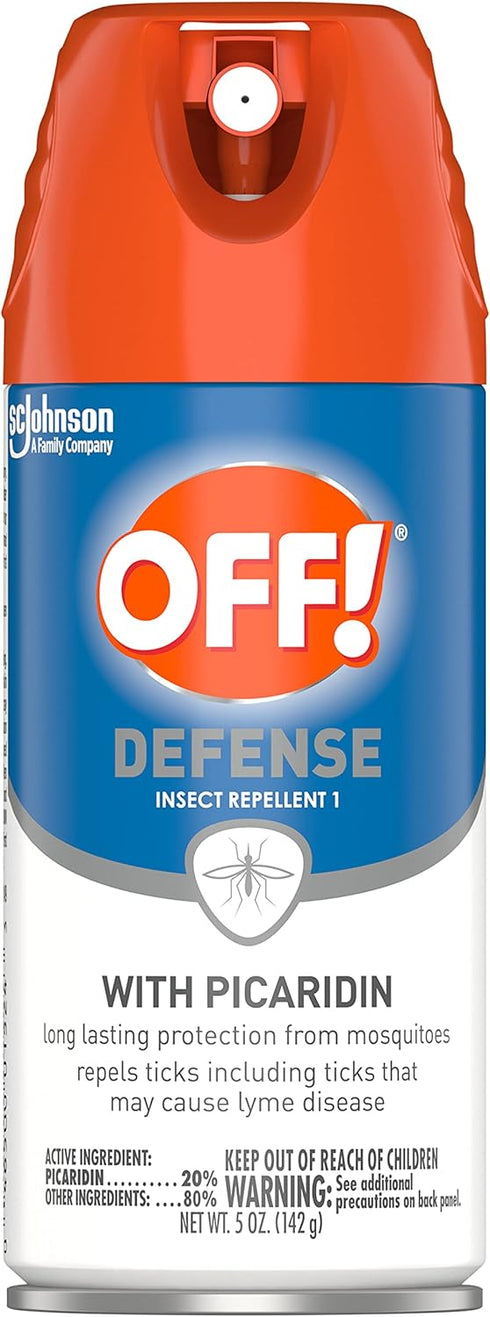 OFF! Defense Insect Repellent Aerosol with Picaridin, Long Lasting Bug Spray, 5 oz