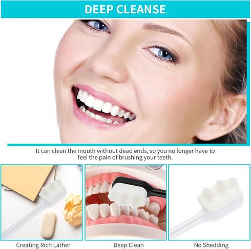 4Pcs Soft Micro Nano Toothbrush - Extra Soft with 20000 Bristles | Soft Manual Toothbrush for Sensitive Teeth, Adults