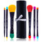 SHANY Vegan Makeup Brushes - LUNA, 6 PC Double Sided Travel Brushes with 12 Unique Bristles & Storage Pouch