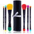 SHANY Vegan Makeup Brushes - LUNA, 6 PC Double Sided Travel Brushes with 12 Unique Bristles & Storage Pouch