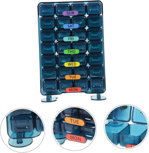 Portable Weekly Medicine Storage Box Pill Organizer for Travel and Daily Use Lightweight Household Case with Daily