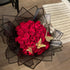 VOWOVOSDAY 20 Pcs Black Flower Wrapping Paper, Waterproof Floral Bouquet Packing Material with Ribbon for DIY Craft Gift