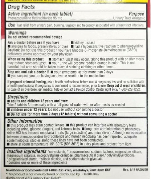 LEADER Urinary Pain Relief Maximum Strength, Fast Relief of UTI Pain, 30 Tablets, 2-Pack