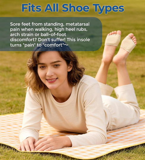 MasterMo 2 Metatarsal Pads for Men and Women - Ball of Foot Pain Relief Cushions for Sesamoiditis, Metatarsalgia