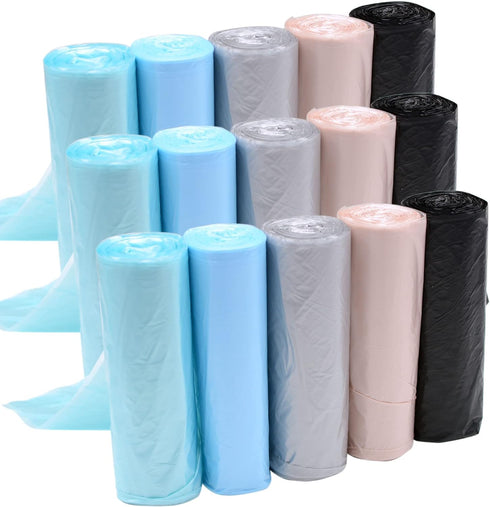 4 Gallon Bathroom Trash Bags, 15 Rolls, 300 Counts Small HANDLES Garbage Bags for Office Bathroom Waste Bin