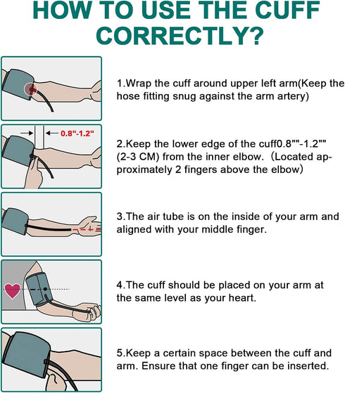 Extra Large Blood Pressure Cuff Arm 8.7-20.4 Inches (22-52CM), Compatible with All Blood Pressure Machines (Cuff Only)
