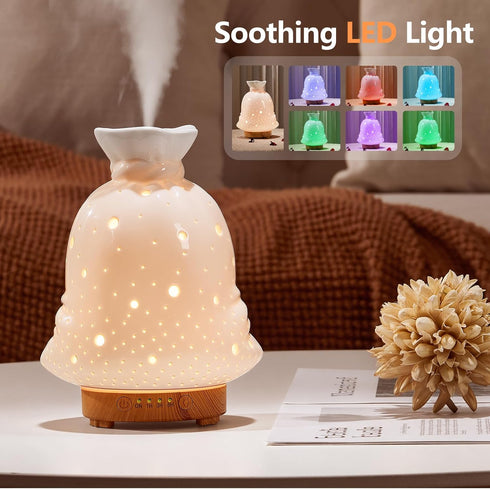 inrorans 160ML Ceramic Diffuser for Essential Oils Lucky Bag Aromatherapy Diffuser Ultrasonic Cool Mist Humidifier