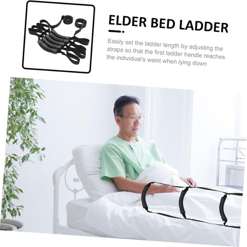 minkissy Adjustable Elder Bed Ladder Assist Strap Four-Layer Pull Up Support Belt for Seniors Disabled and Patients Bed