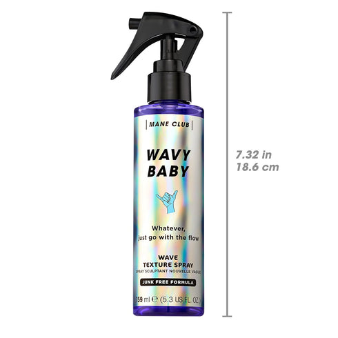 MANE CLUB Wavy Baby Wave Texture Spray - Cruelty Free, Vegan, No Sulfates or Parabens - 5.3 Oz