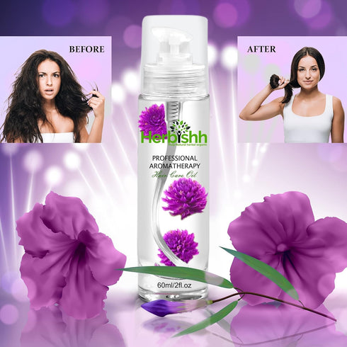 Herbishh Essential Care Flower Hair Oil, Organic Formula for Dry Damaged Hair, Premium Quality, Lasting Fragrance