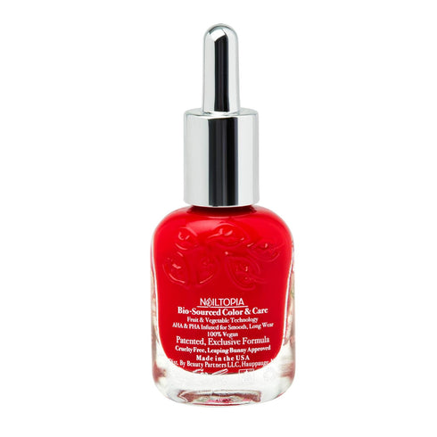 Nailtopia - Plant-Based Chip Free Nail Lacquer, Non Toxic Long-Lasting Polish, Goodnight Kiss (Red With Blue