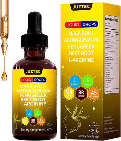 Juztec Maca Root Liquid Drops with Ashwagandha & Fenugreek 2 fl oz (1PCS)