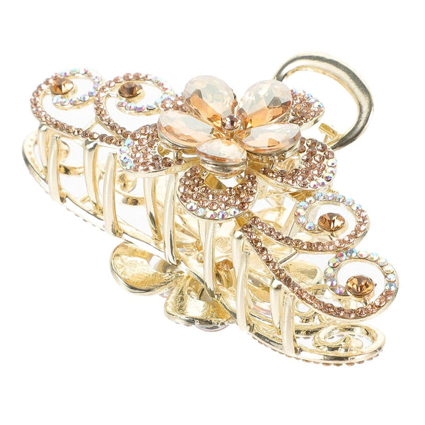 Rhinestone Hair Claw Clips, Vintage Alloy Fancy Jaw Clips for Large Hair Accessories