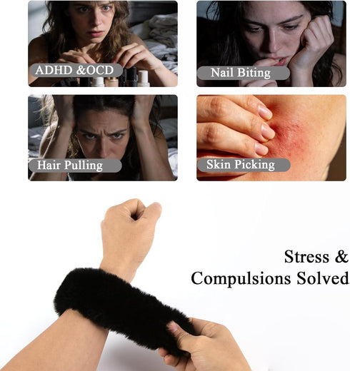 QCWN (Style2) Hair Pulling Fidget Cube for Trichotillomania Relief Retractable Plush Sensory Tool Simulates Hair