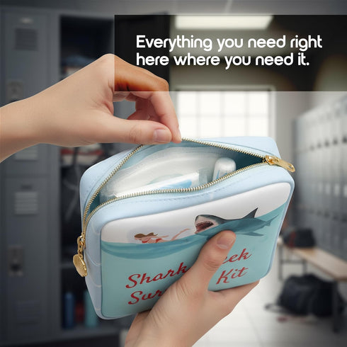 Primo Lines Period Pouch Compact, Stylish, Discreet Period Bag For School with Waterproof Lining Fits Pads & Tampons