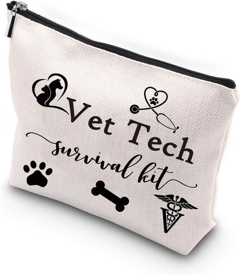 WCGXKO Veterinary Technician Gift, Vet Tech Survival Kit, Portable Travel Accessories Toiletry Bag Makeup Bag